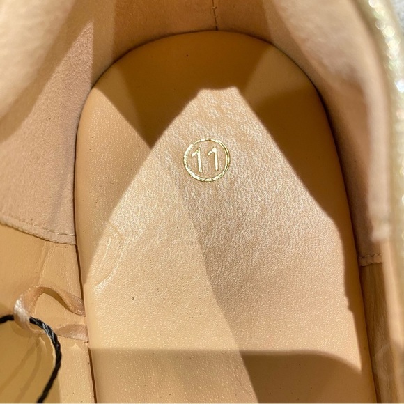 MYSOFT  Women's 11 Pointed Toe Ballet Flats Slip On Casual Shoe GOLD shimmer NWT - Picture 7 of 9